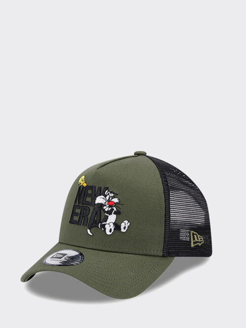 warner-brothers-sylvester-amp-tweetie-pie-green-a-frame-trucker-cap-60364252-left