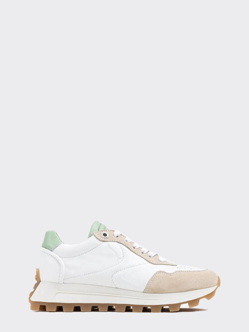 Avery Off White Pastel Green Chunky Sneakers
