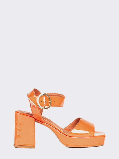 Cille Orange Platform Sandals