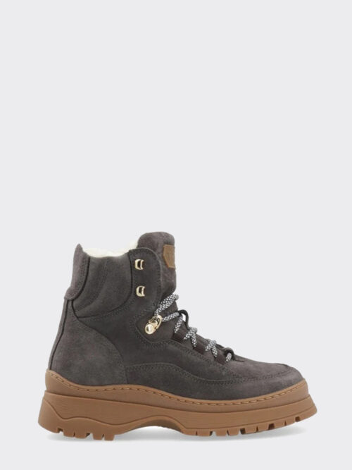 Downhill Dark Grey Lace Up Boot
