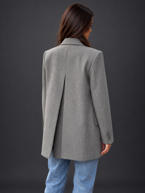 Charcoal Oversized Blazer Back View