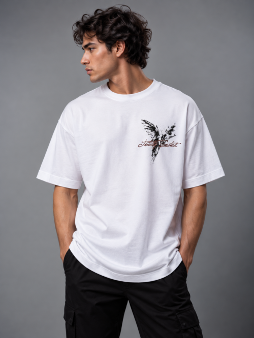 Curly-Haired Model in Graphic Tee