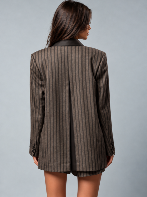 Editorial Pinstripe Blazer Portrait