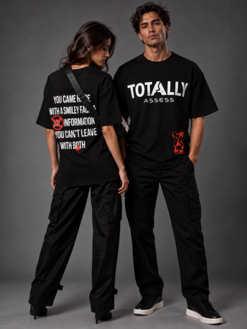 Monochrome Streetwear Duo in Studio